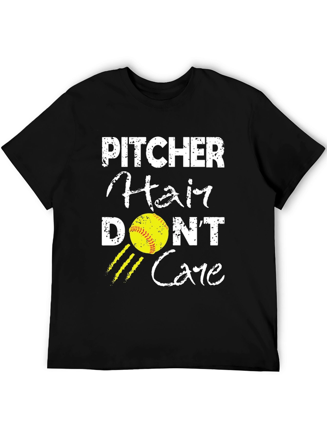Pitcher Hair Dont Care Graphic T-Shirt