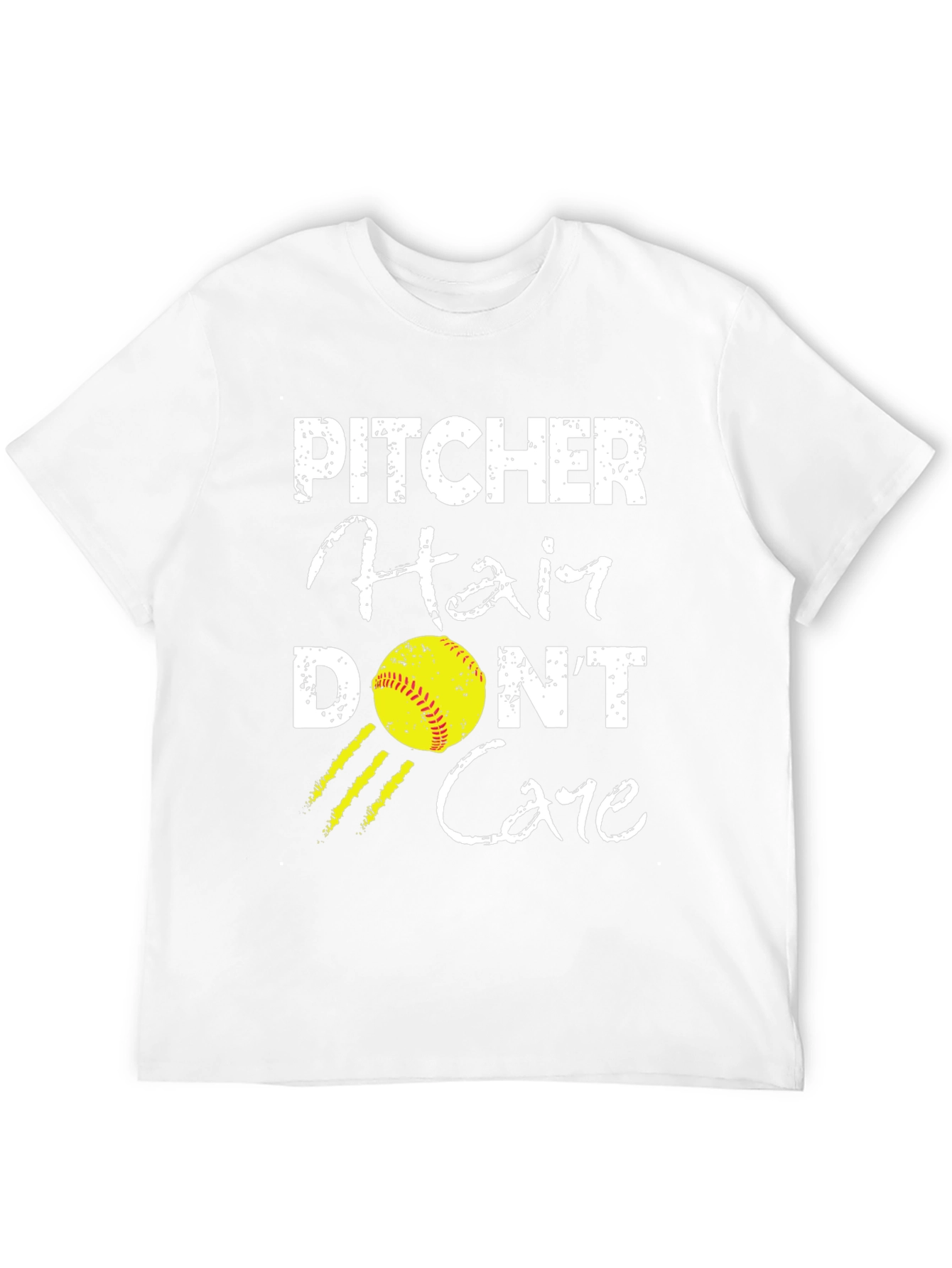Pitcher Hair Dont Care Graphic T-Shirt