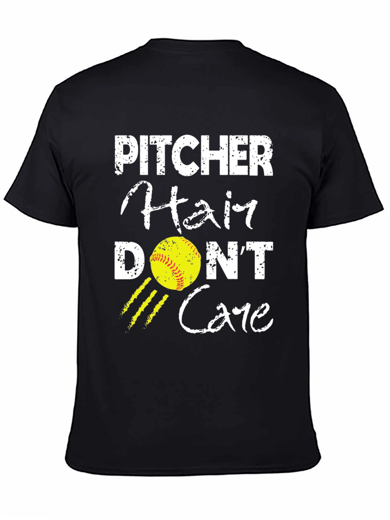 Pitcher Hair Dont Care Graphic T-Shirt