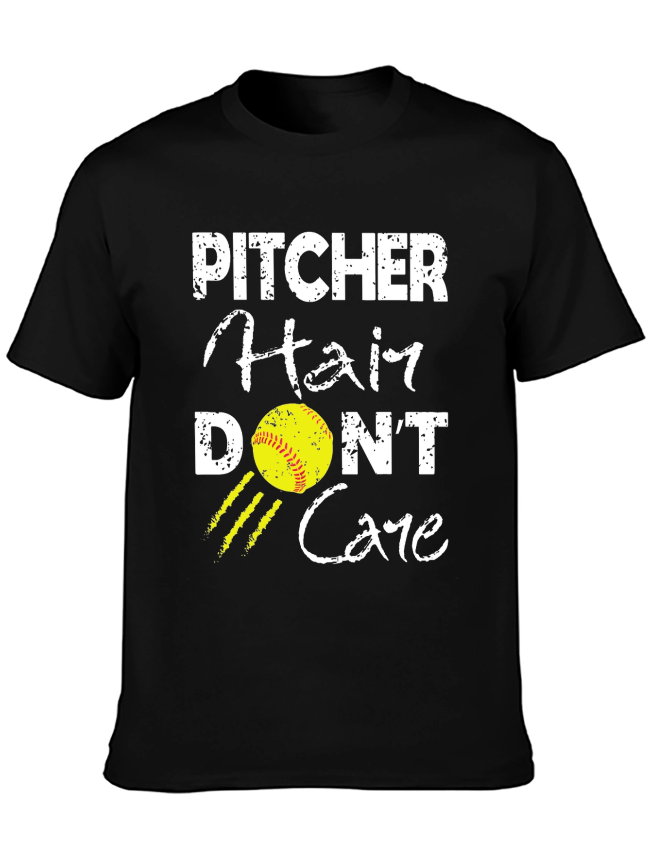 Pitcher Hair Dont Care Graphic T-Shirt