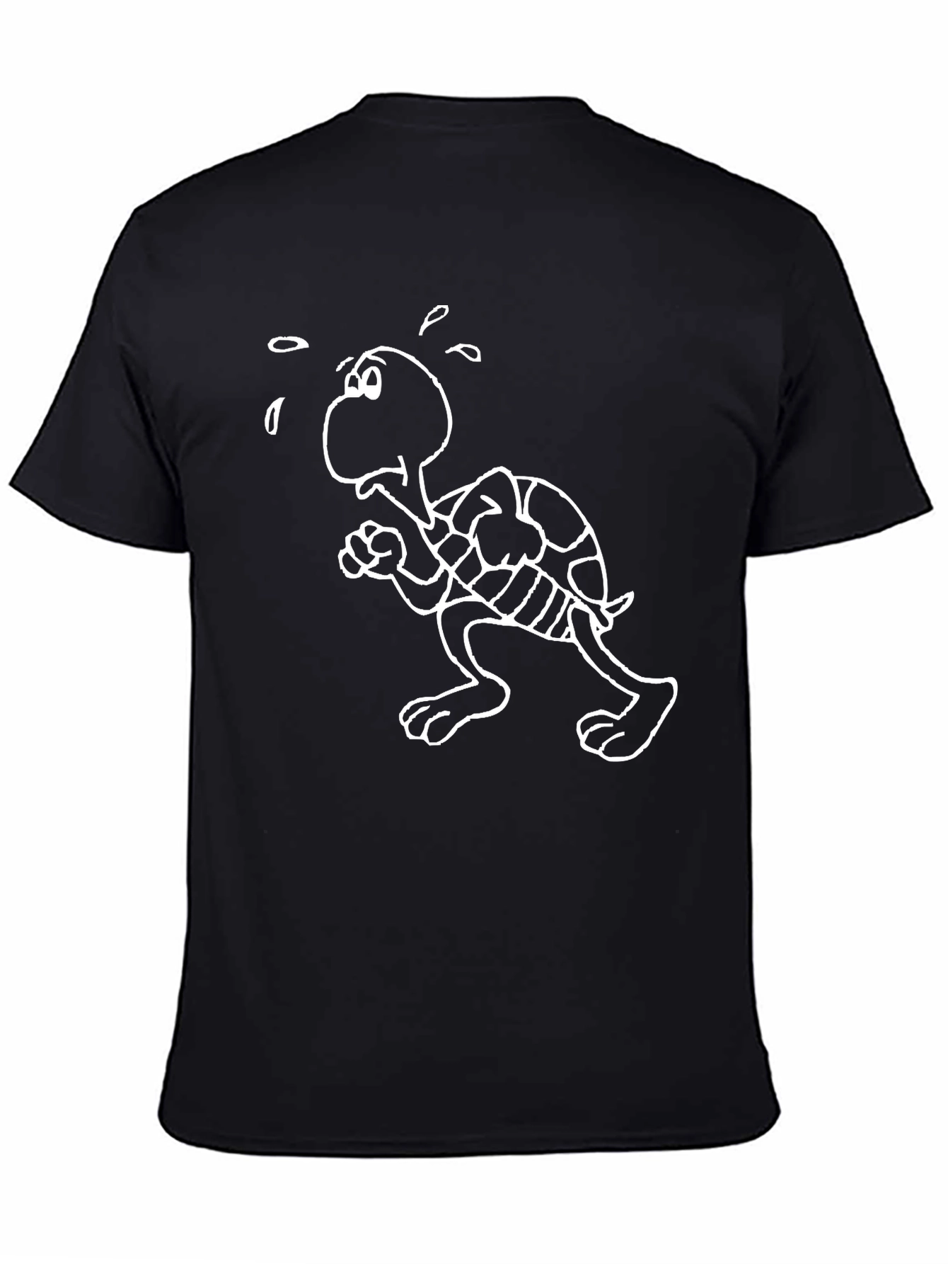 Funny Turtle Running Black T-Shirt