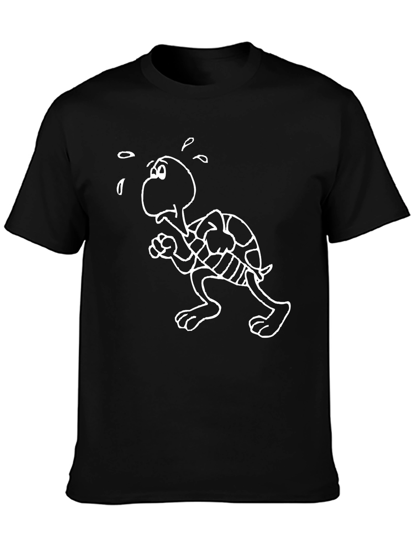 Funny Turtle Running Black T-Shirt