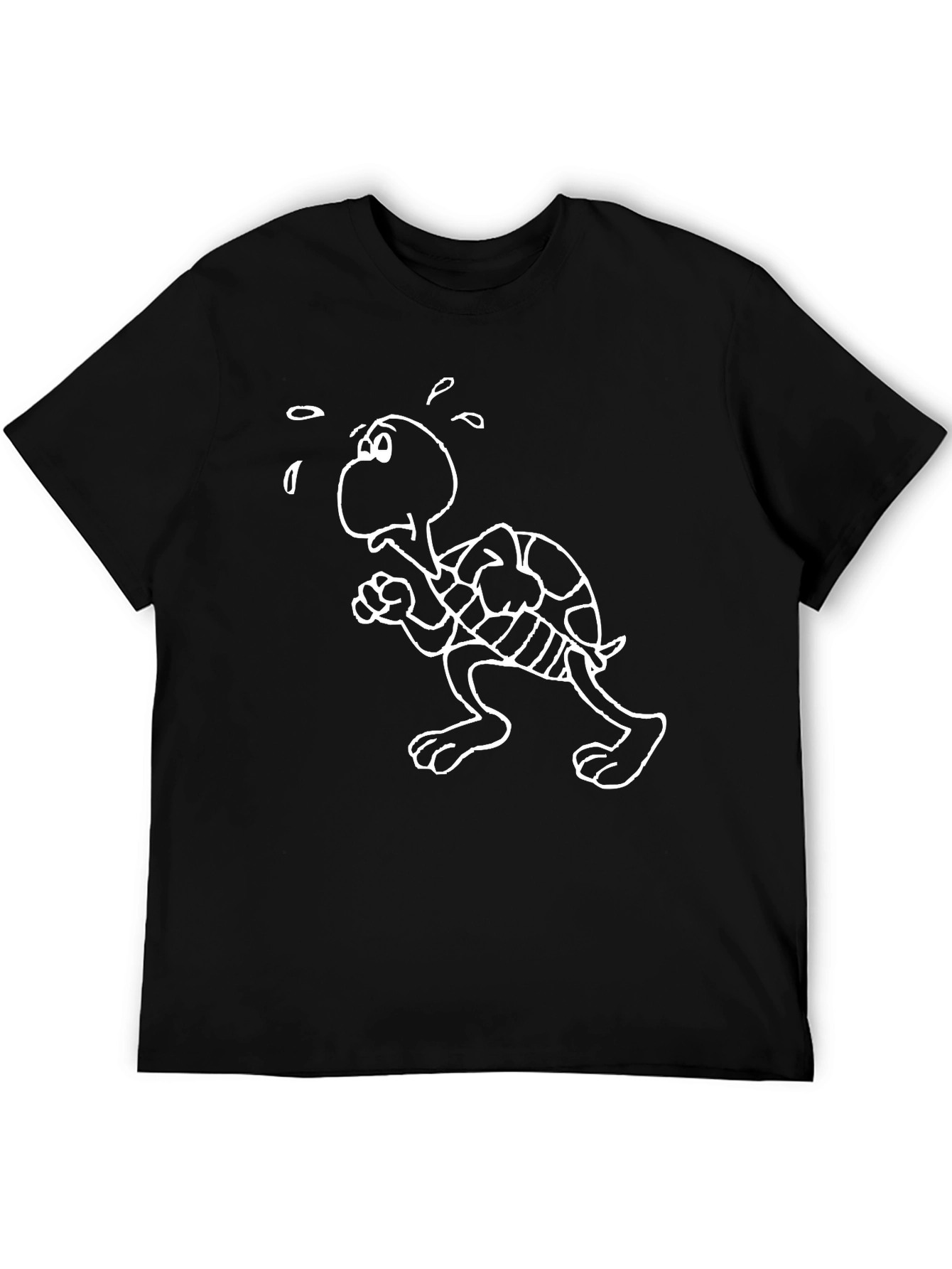 Funny Turtle Running Black T-Shirt