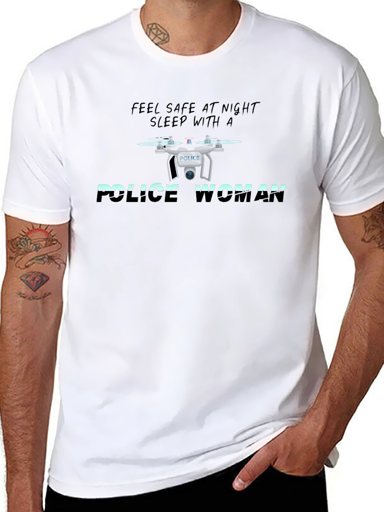 Feel Safe Sleep with Police Drone T-Shirt