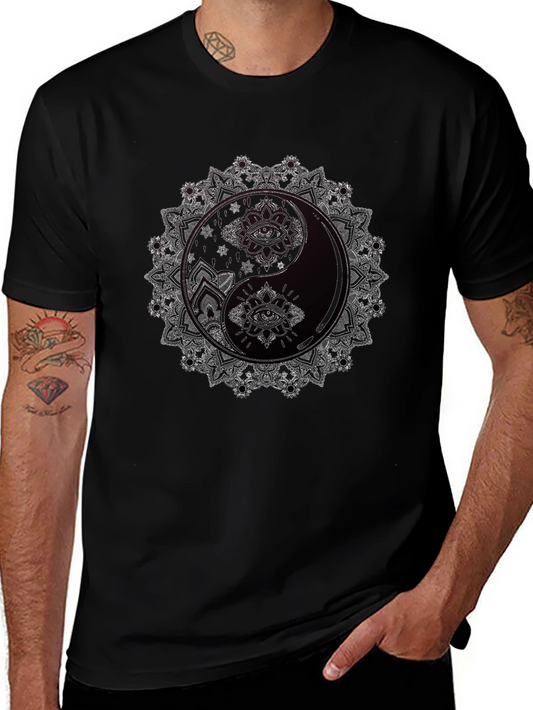 Yin Yang Mandala Graphic Tee - Balance and Style