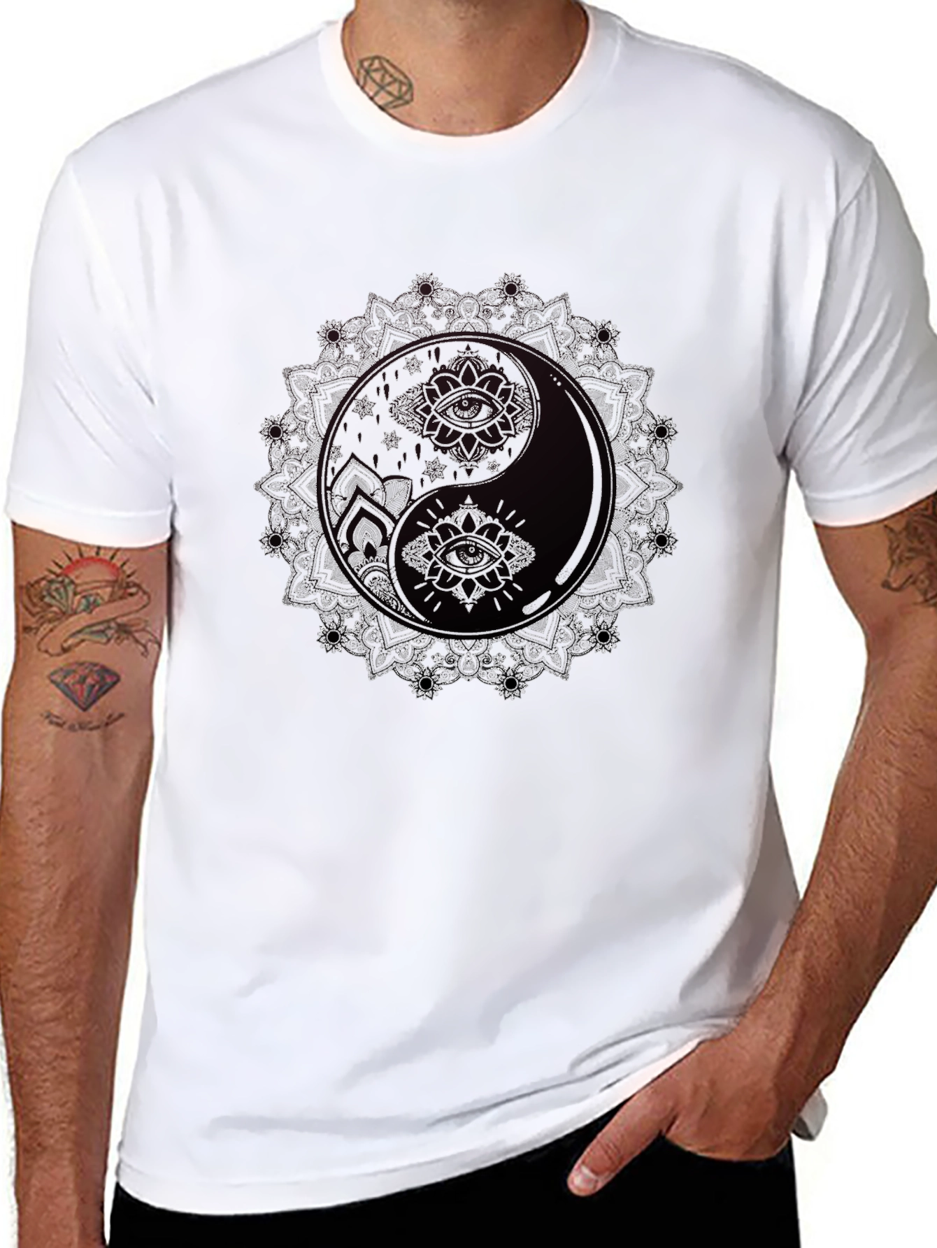 Yin Yang Mandala Graphic Tee - Balance and Style