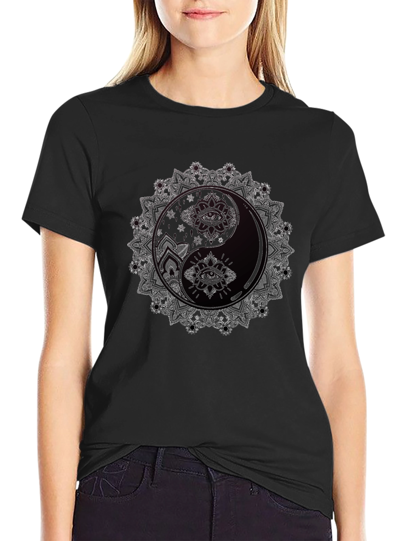 Yin Yang Mandala Graphic Tee - Balance and Style