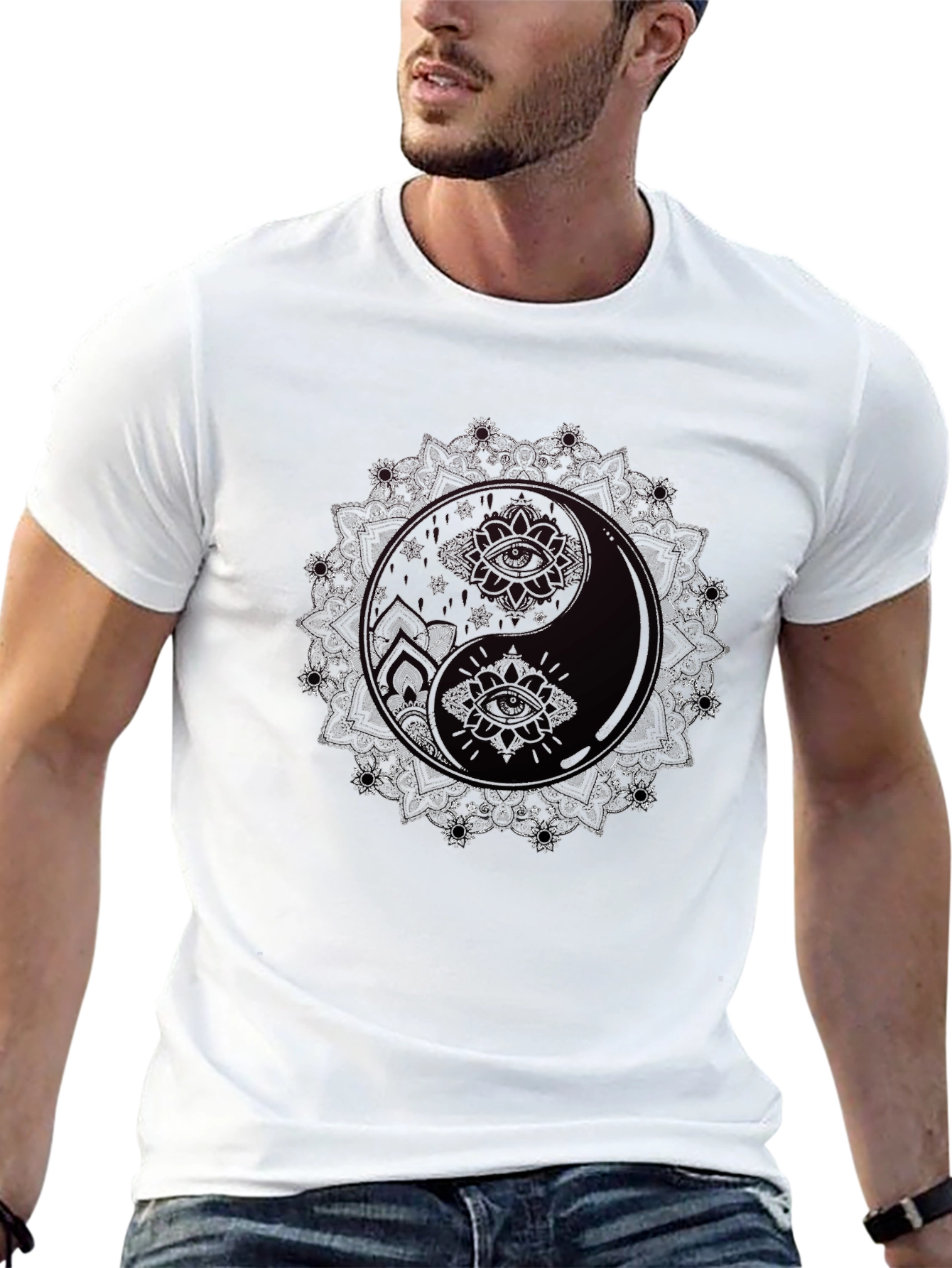 Yin Yang Mandala Graphic Tee - Balance and Style