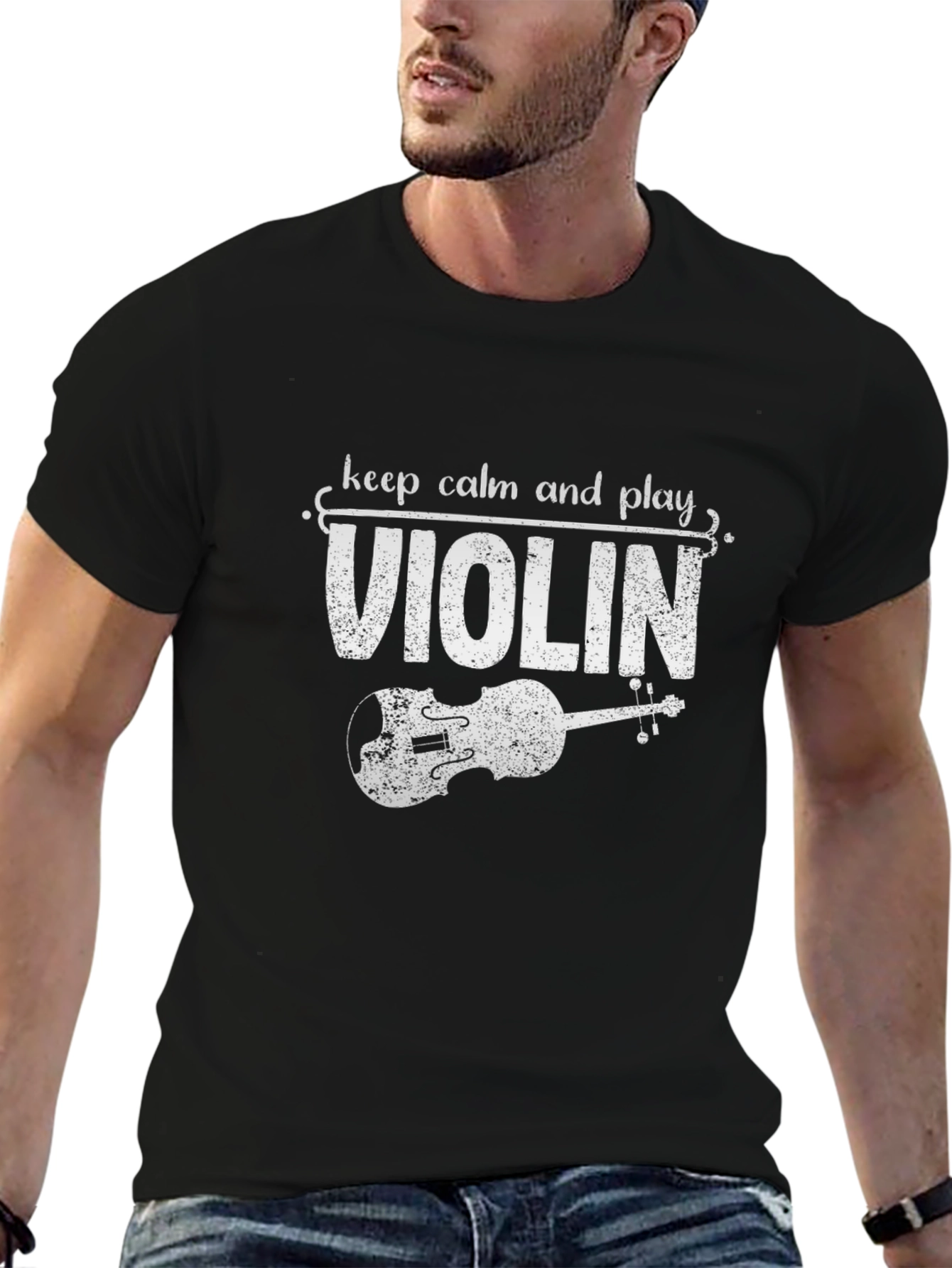 Keep Calm and Play Violin Graphic Tee