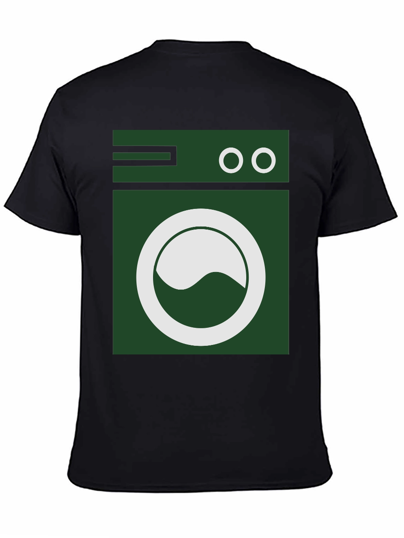 Washing Machine Graphic Tee - Black Cotton T-Shirt