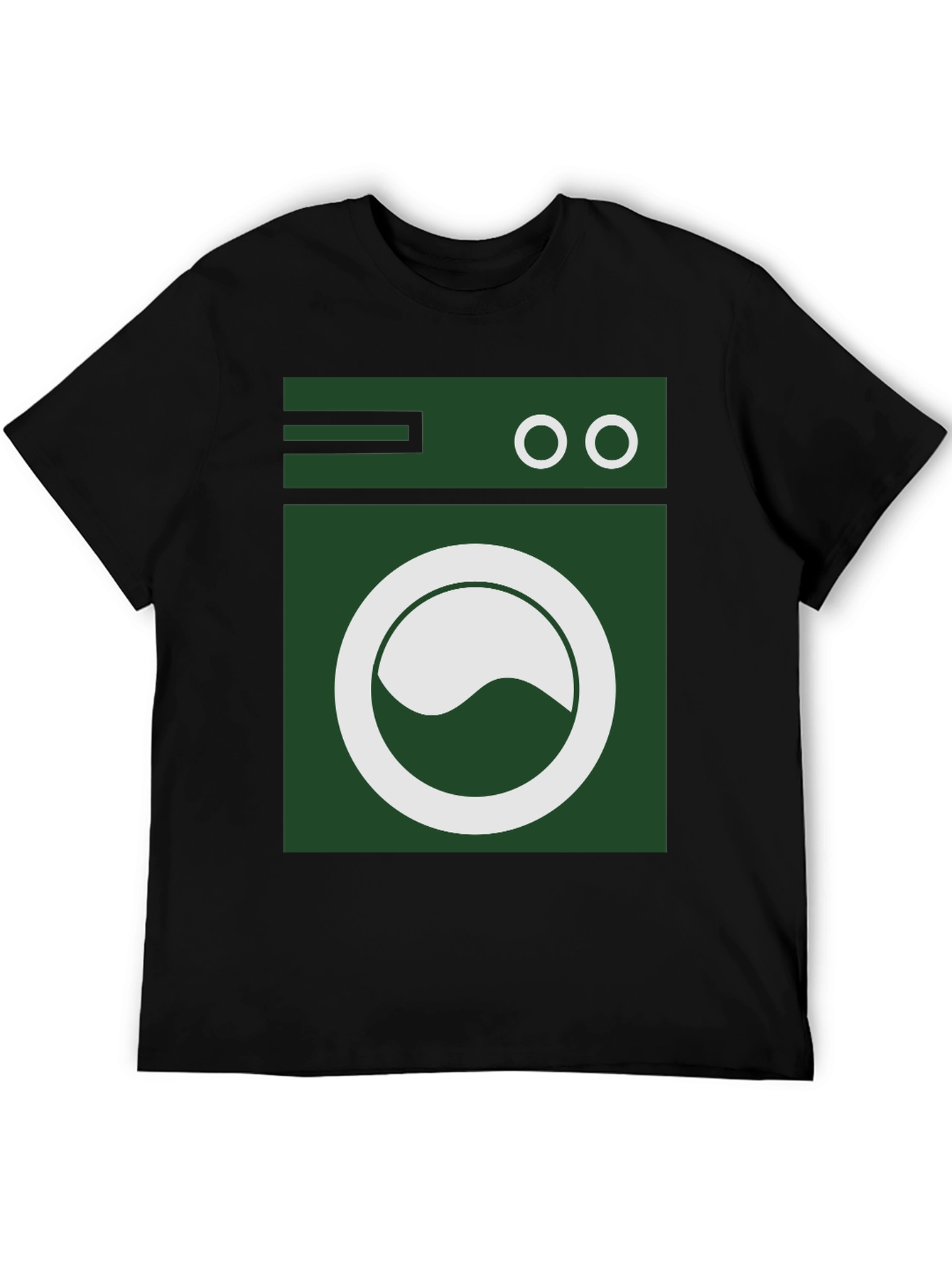 Washing Machine Graphic Tee - Black Cotton T-Shirt