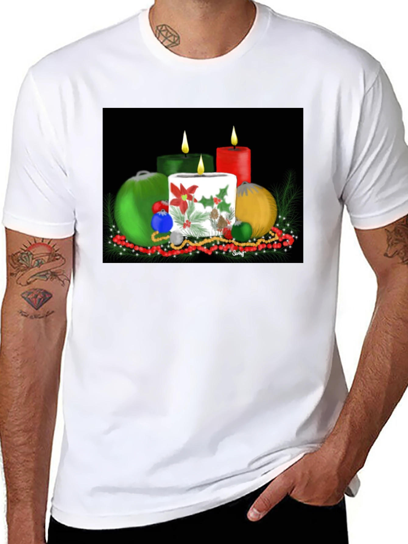 Festive Holiday Candles T-Shirt