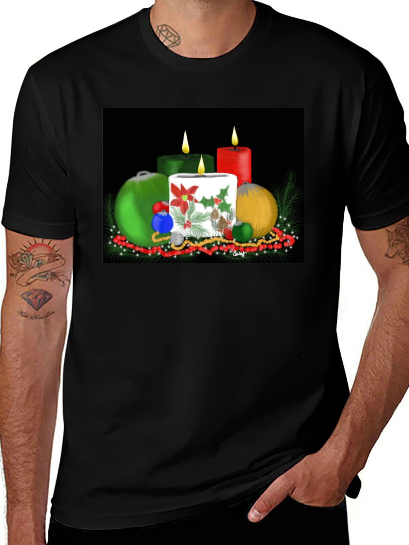 Festive Holiday Candles T-Shirt