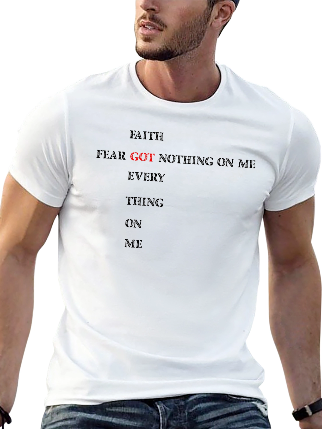 Faith Over Fear Graphic Tee - Black Cotton T-Shirt