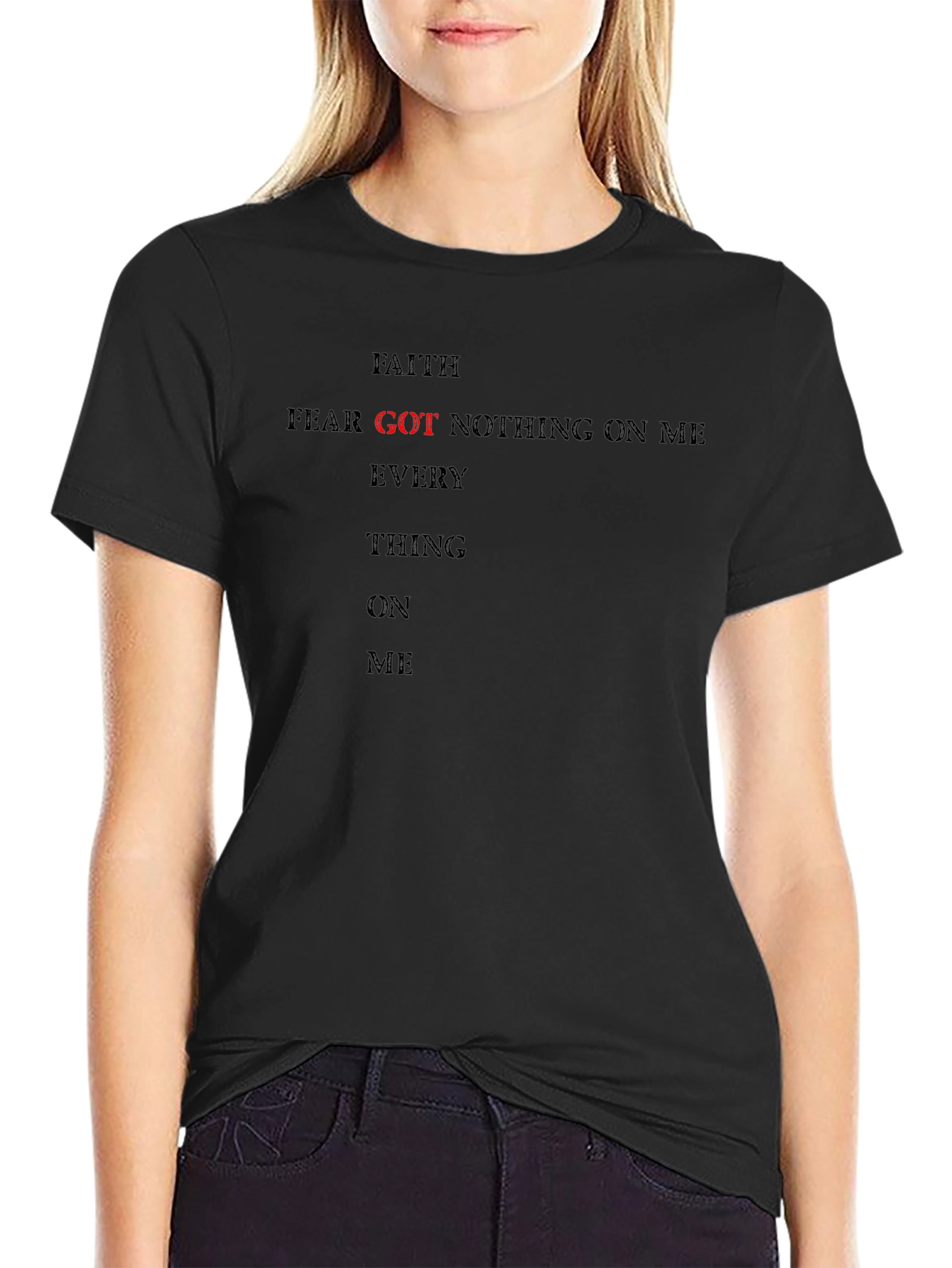 Faith Over Fear Graphic Tee - Black Cotton T-Shirt