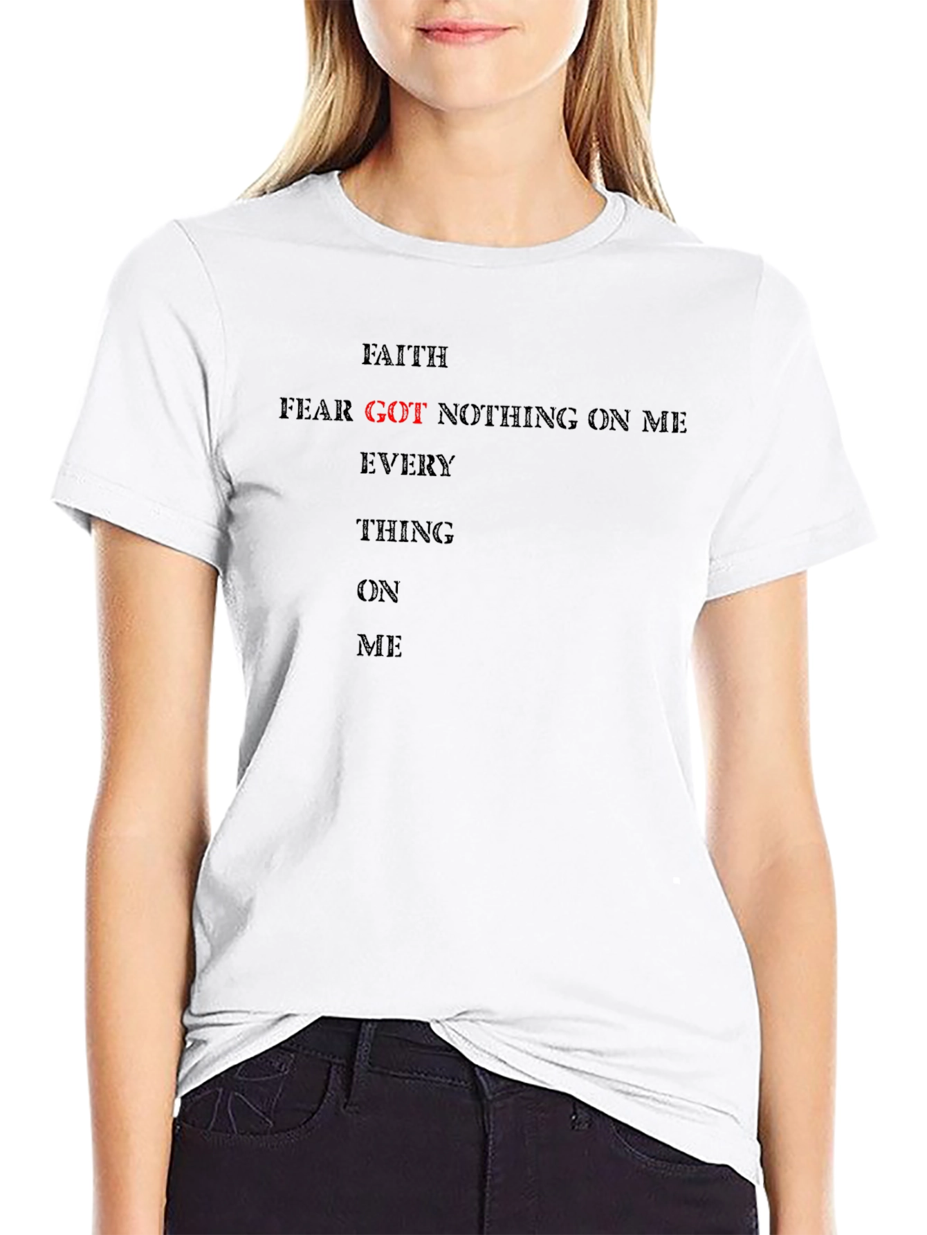 Faith Over Fear Graphic Tee - Black Cotton T-Shirt