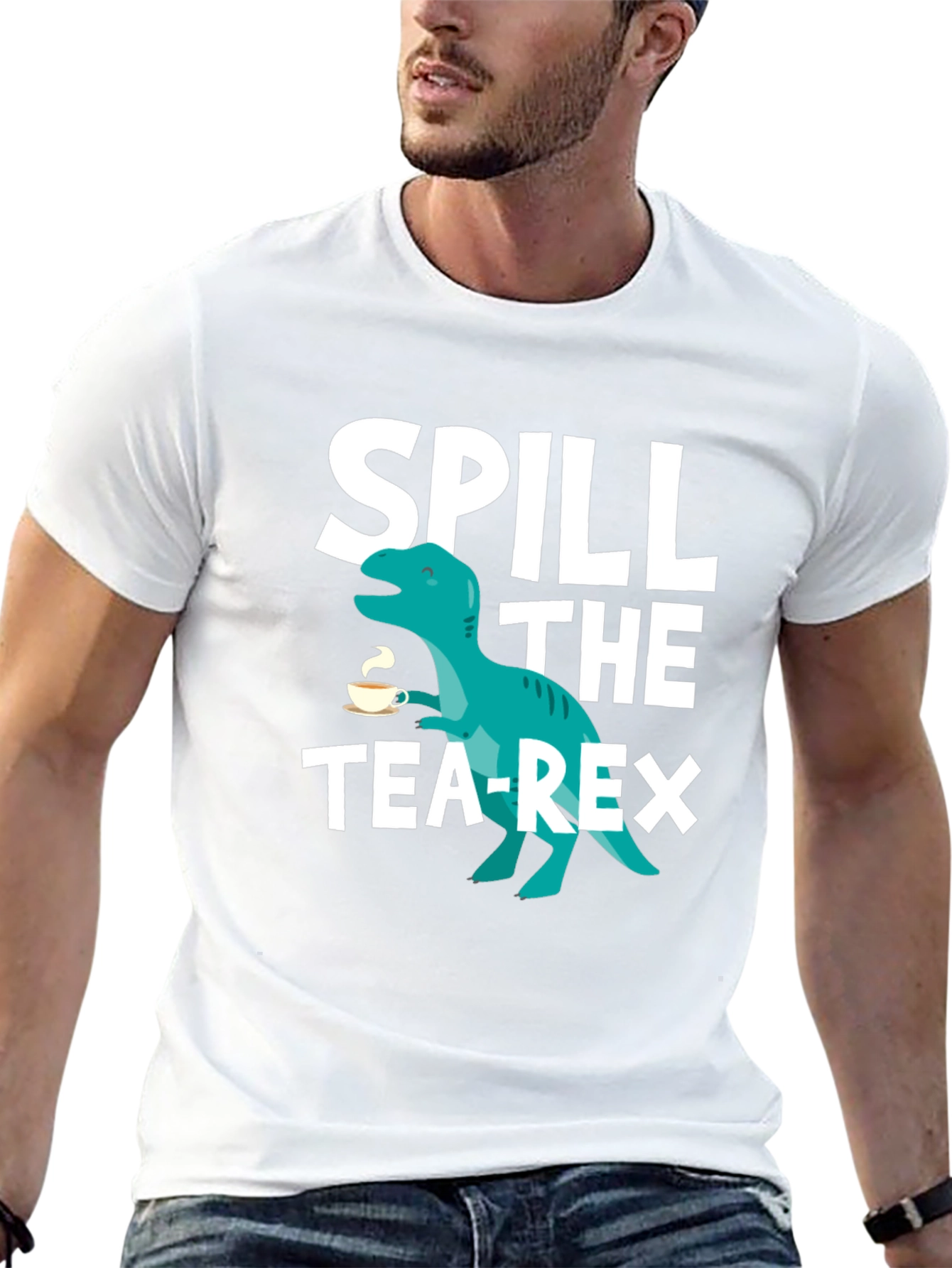 Spill the Tea-Rex Graphic T-Shirt