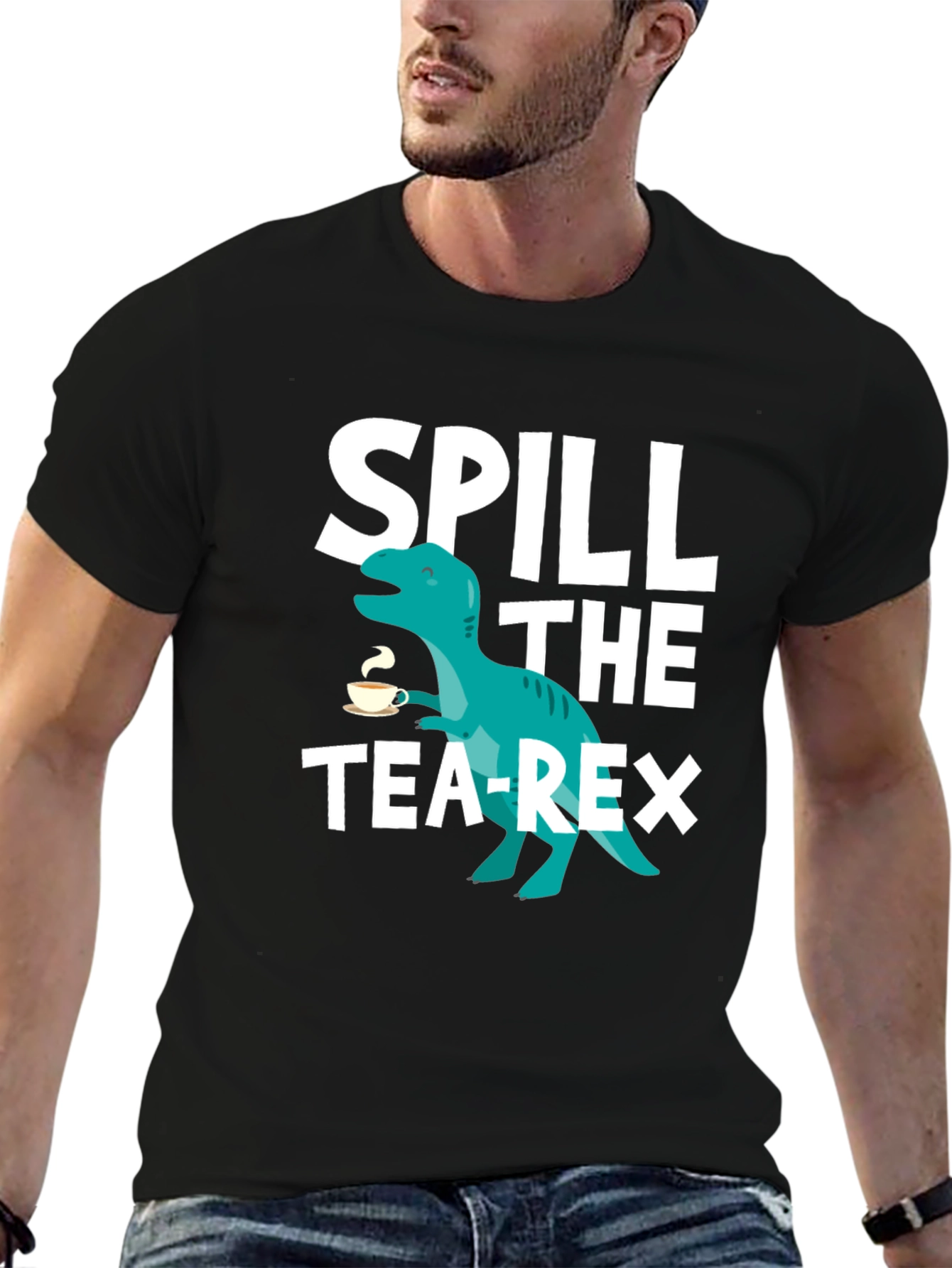 Spill the Tea-Rex Graphic T-Shirt