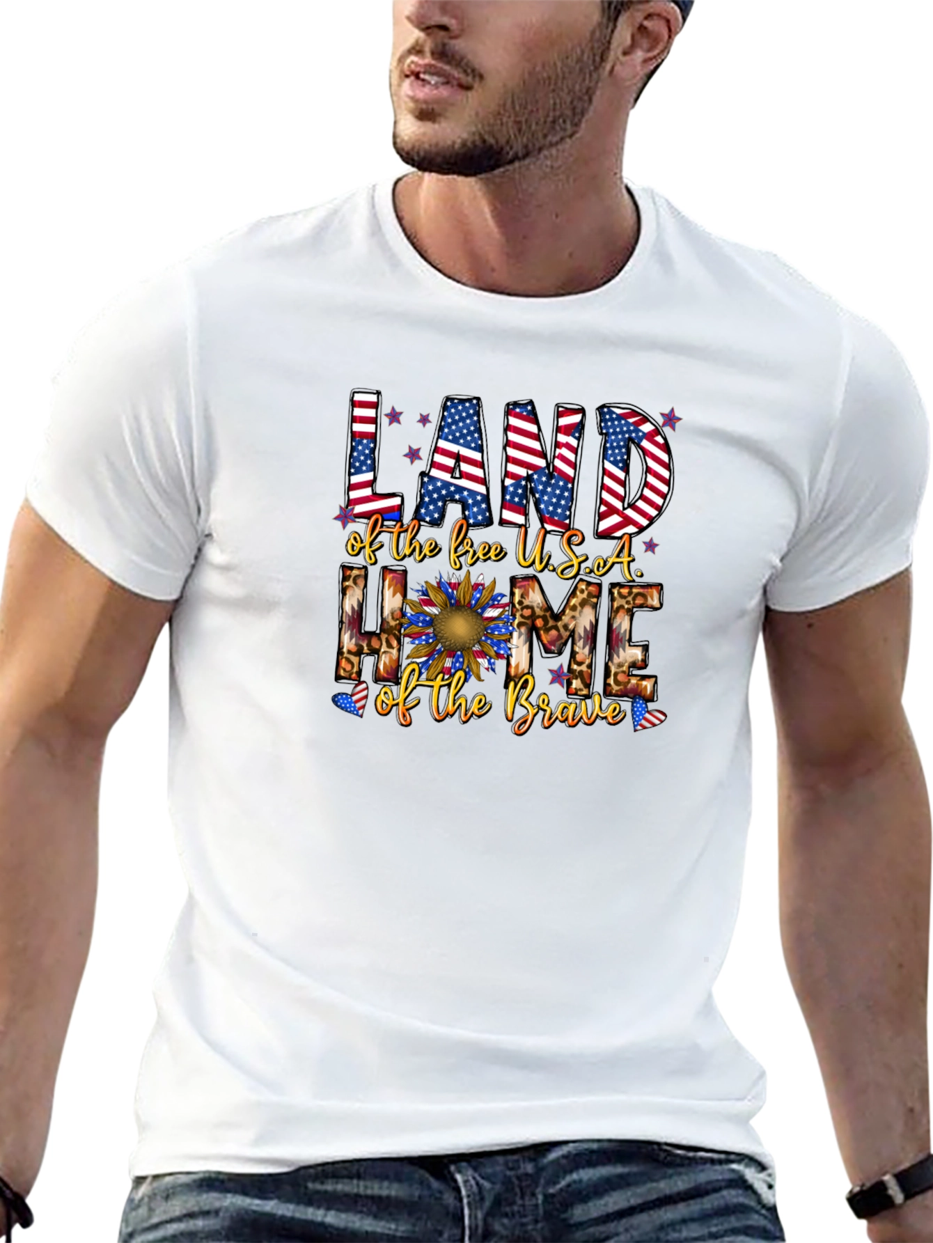 Patriotic Land of the Free Graphic Tee