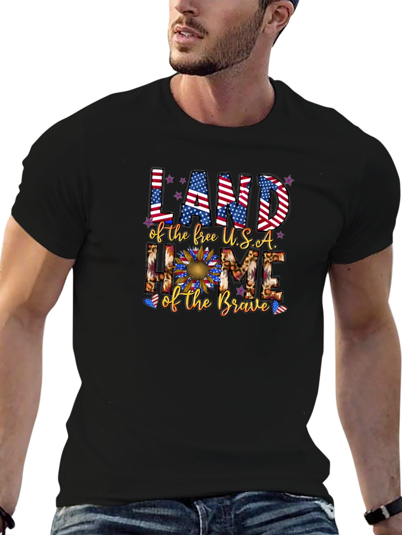 Patriotic Land of the Free Graphic Tee