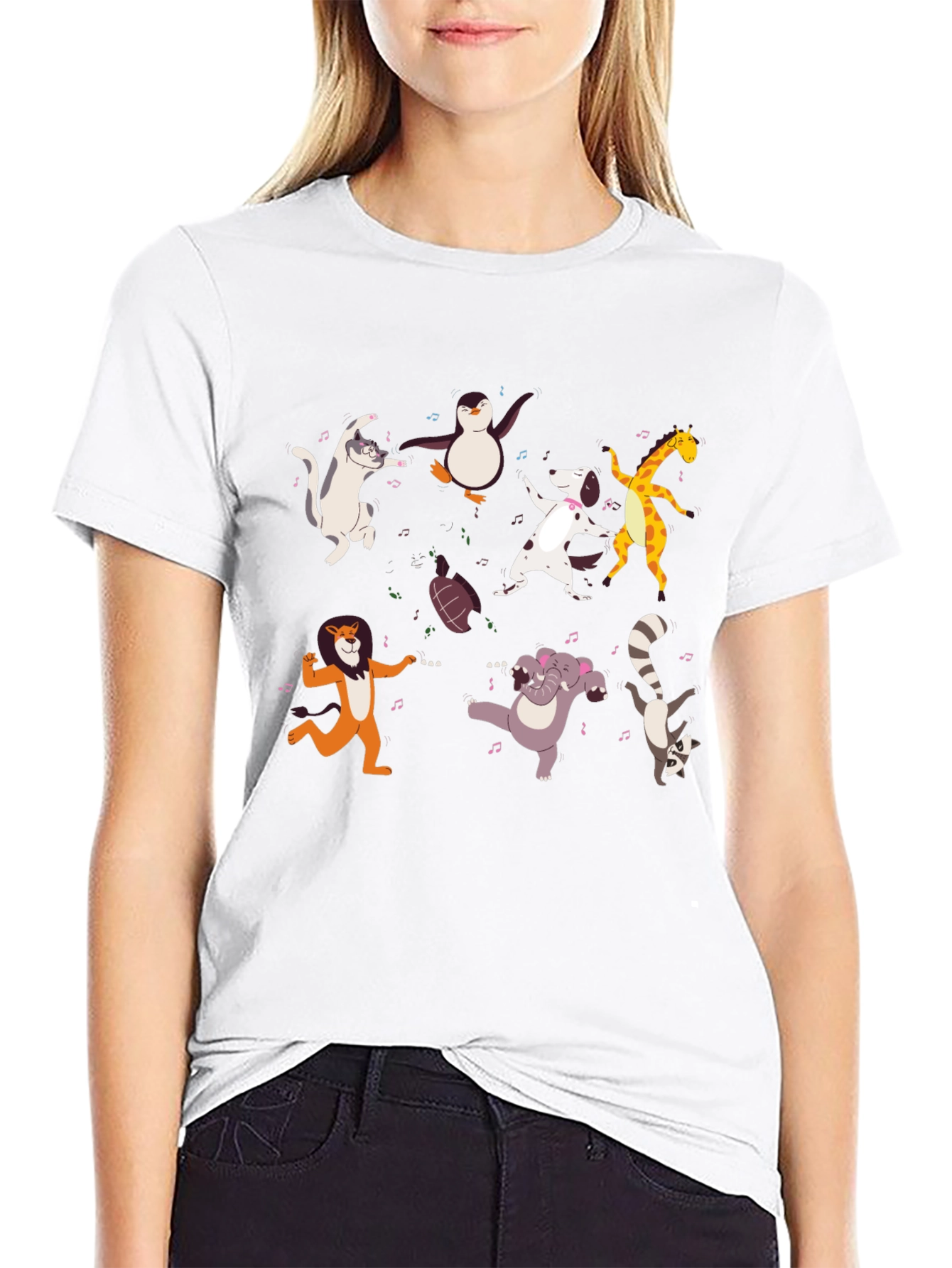 Dancing Animals Black T-Shirt