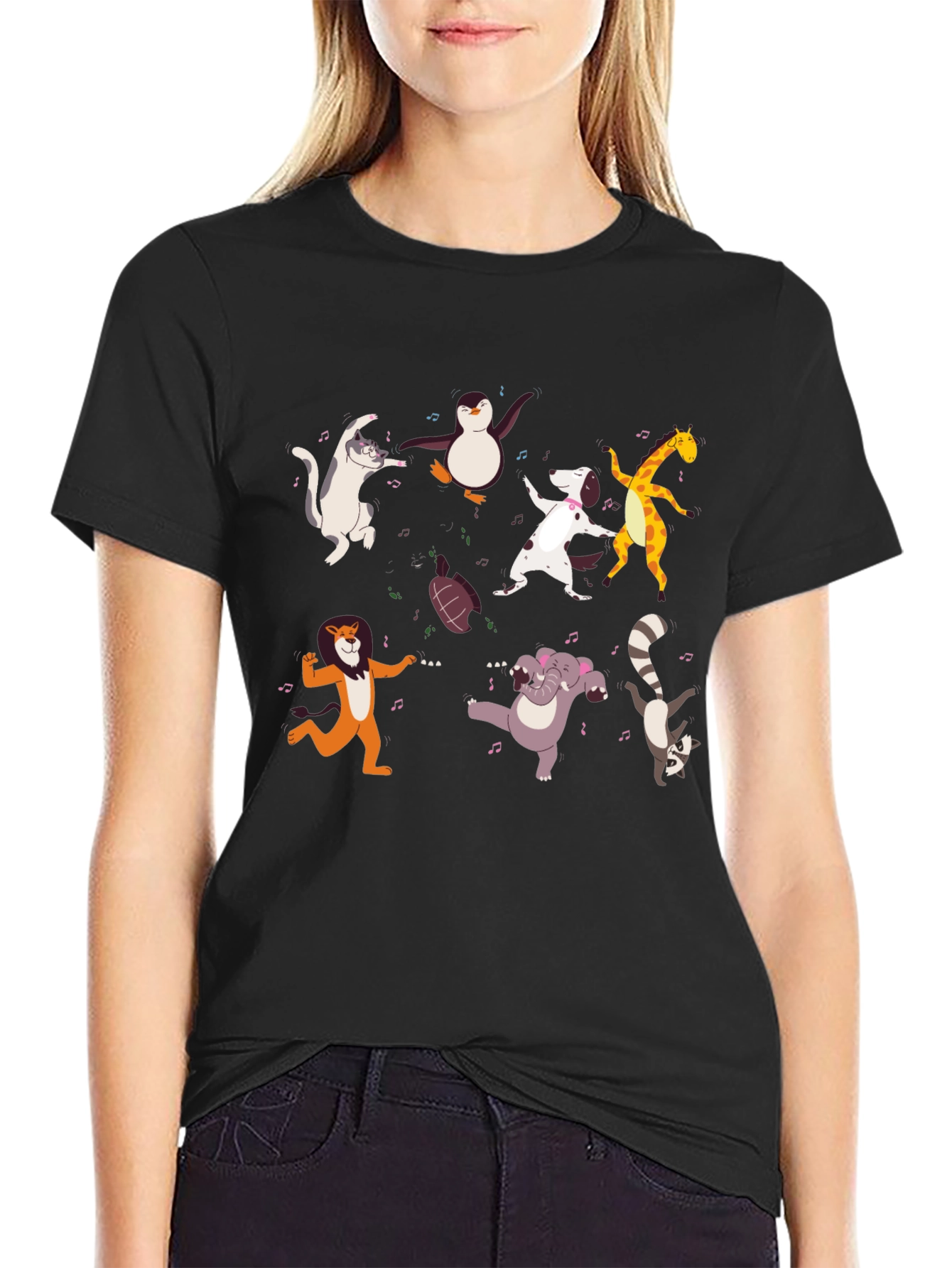 Dancing Animals Black T-Shirt