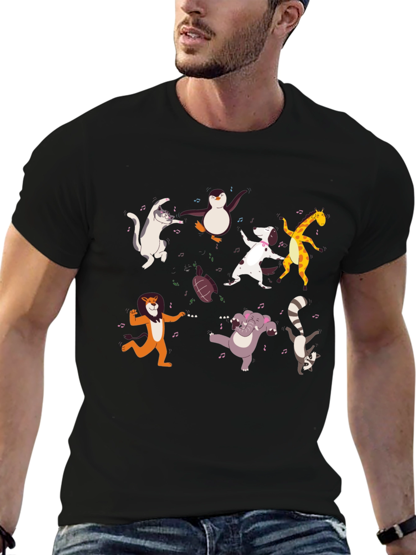 Dancing Animals Black T-Shirt