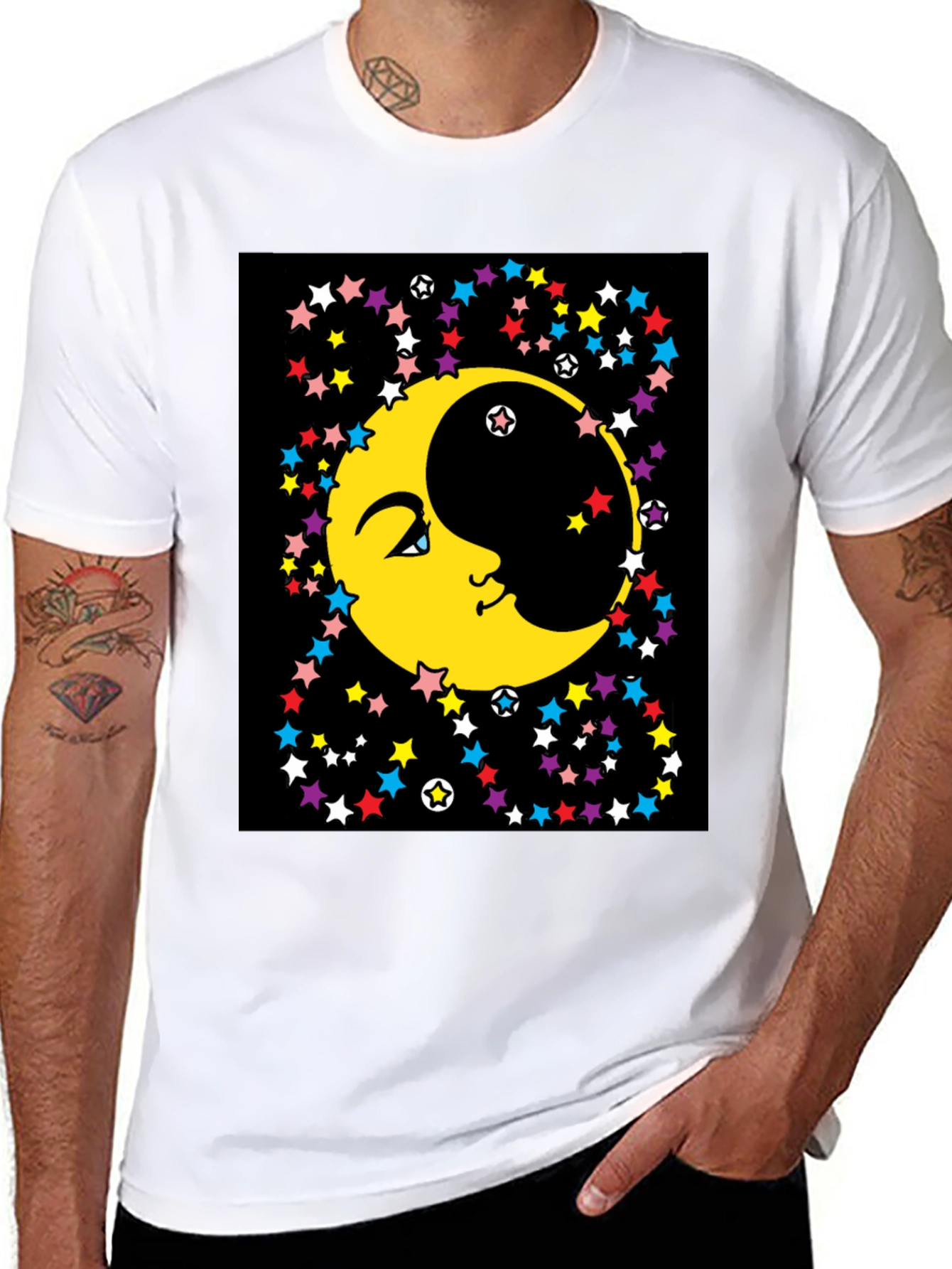 Celestial Moon & Stars Graphic Tee