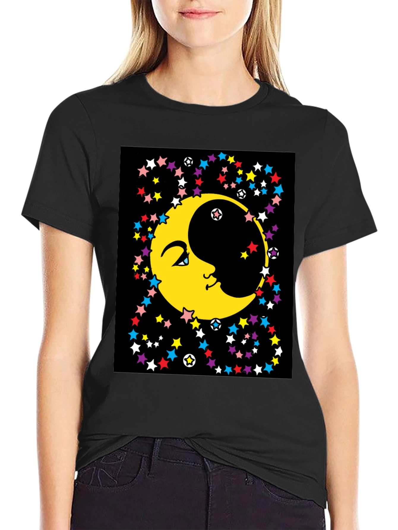 Celestial Moon & Stars Graphic Tee