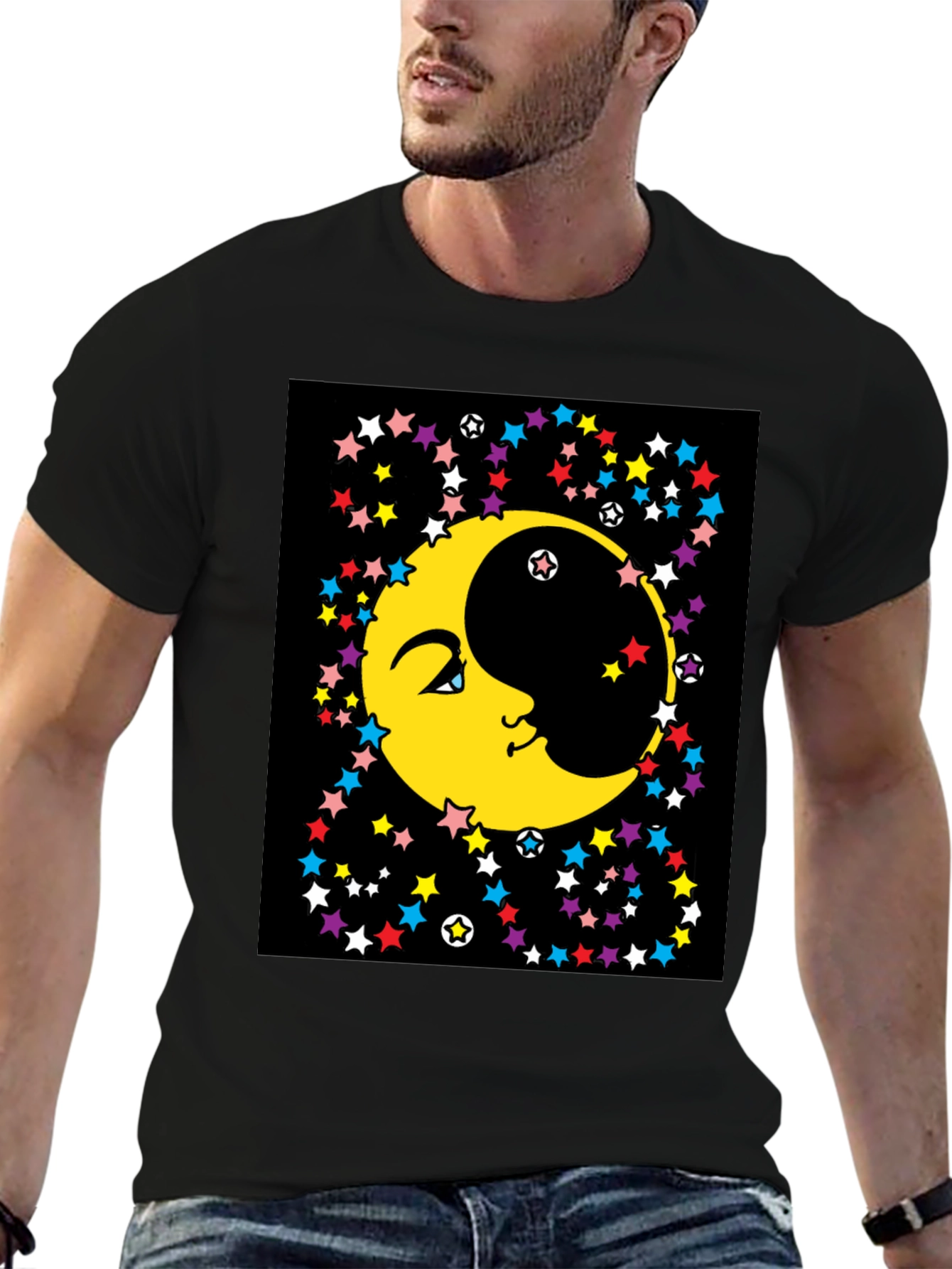 Celestial Moon & Stars Graphic Tee