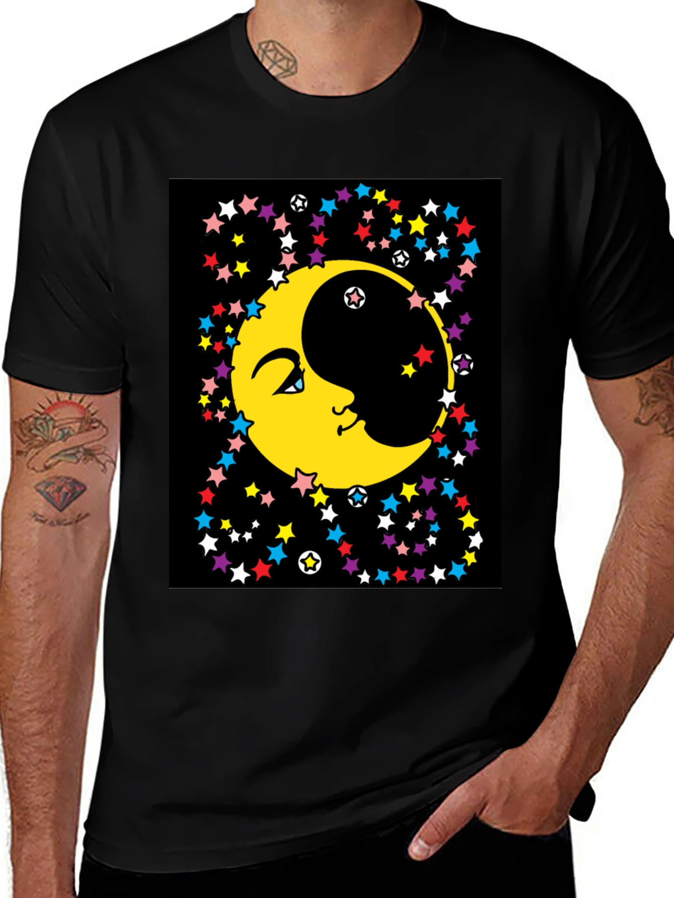 Celestial Moon & Stars Graphic Tee