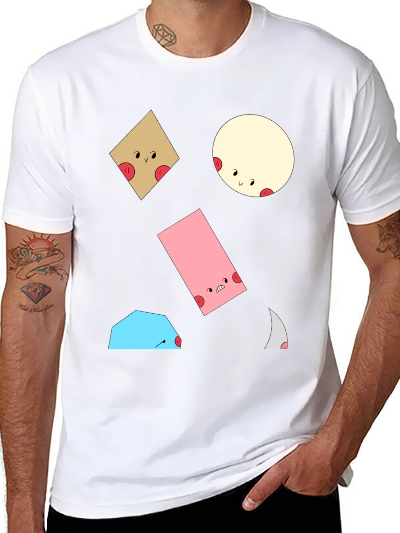 Fun Geometric Character T-Shirt
