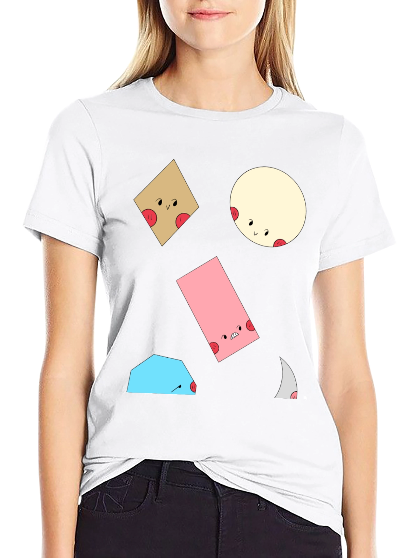 Fun Geometric Character T-Shirt