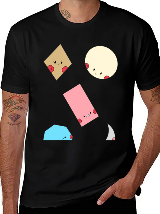 Fun Geometric Character T-Shirt
