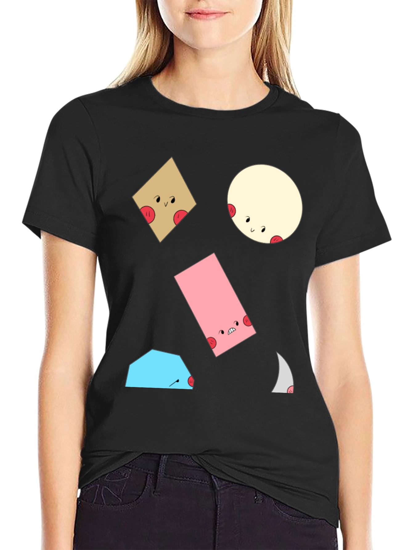 Fun Geometric Character T-Shirt