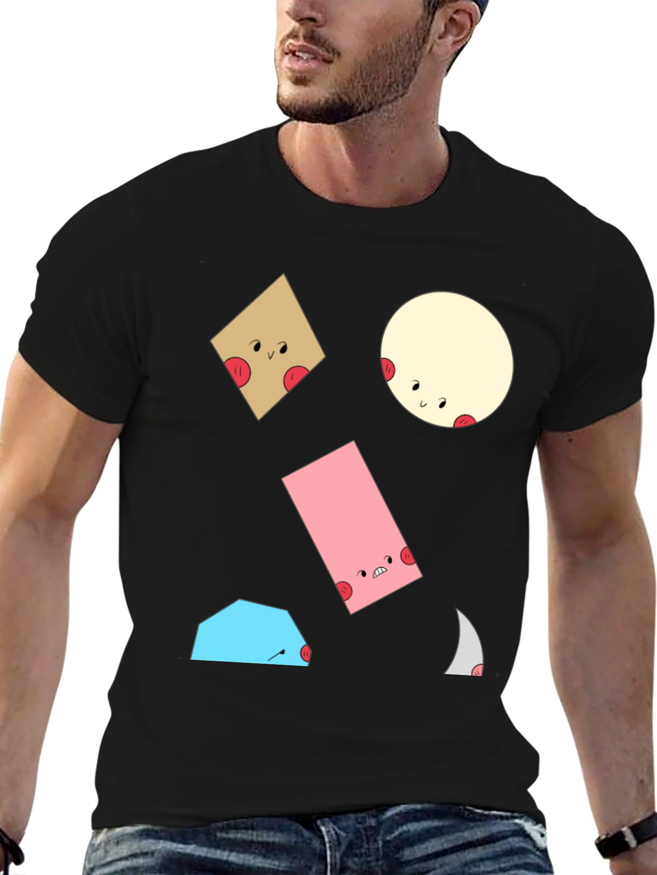 Fun Geometric Character T-Shirt