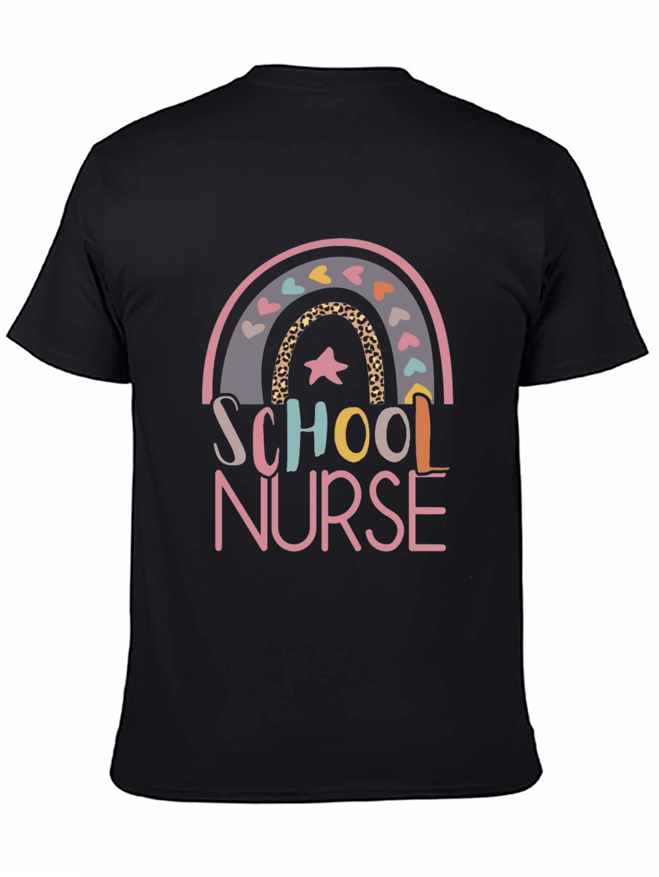 School Nurse Rainbow Graphic Tee