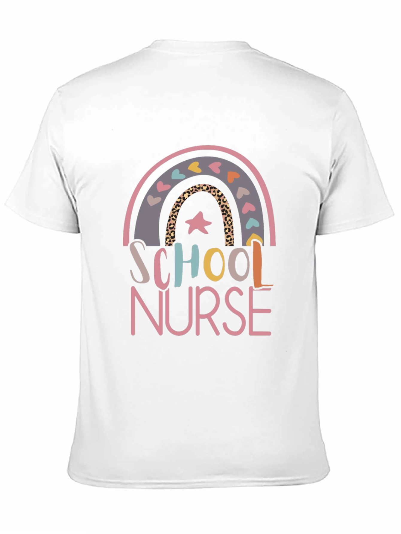 School Nurse Rainbow Graphic Tee