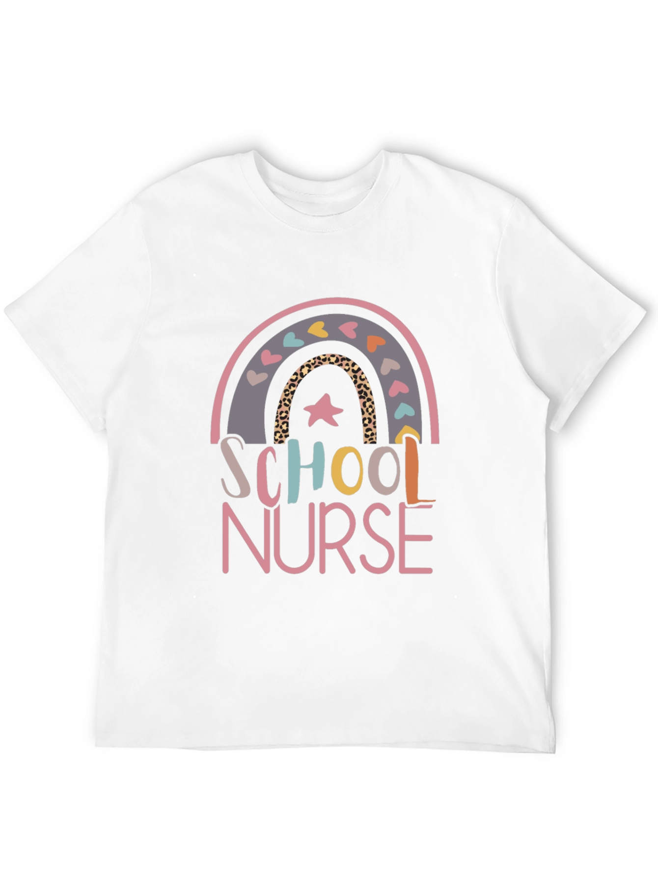School Nurse Rainbow Graphic Tee