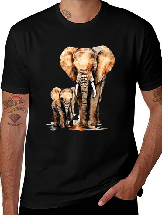 Elephant Family Watercolor Graphic Tee