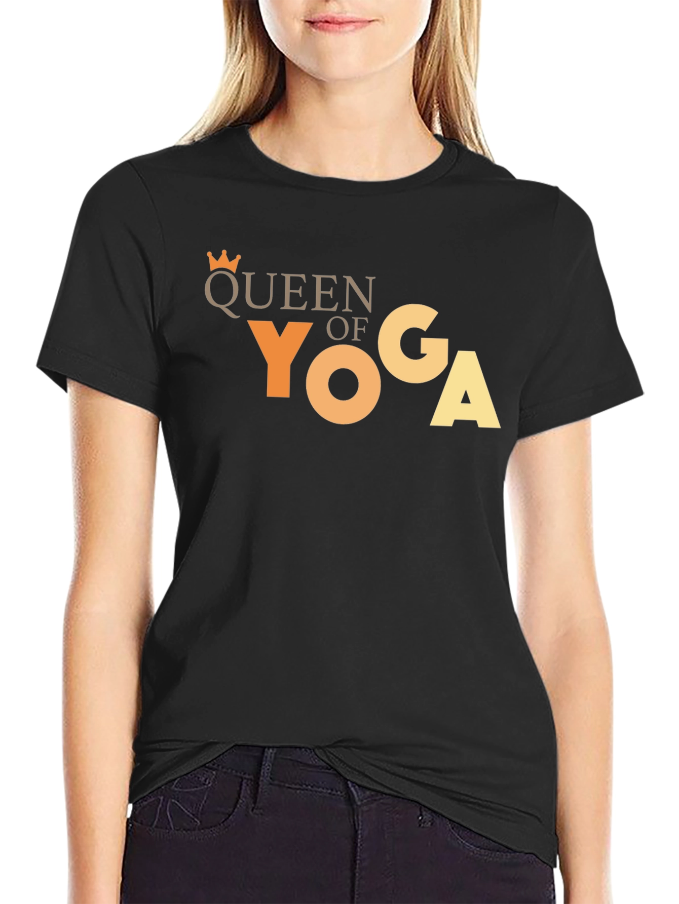 Queen of Yoga Black T-Shirt
