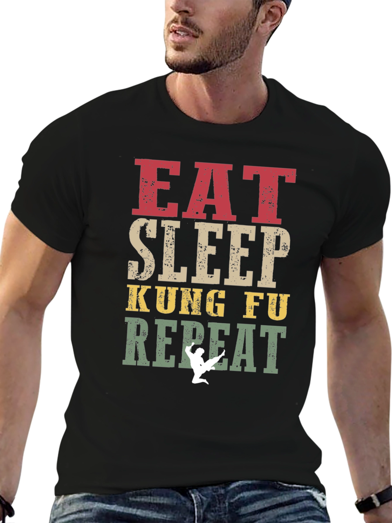 Eat Sleep Kung Fu Repeat Graphic Tee