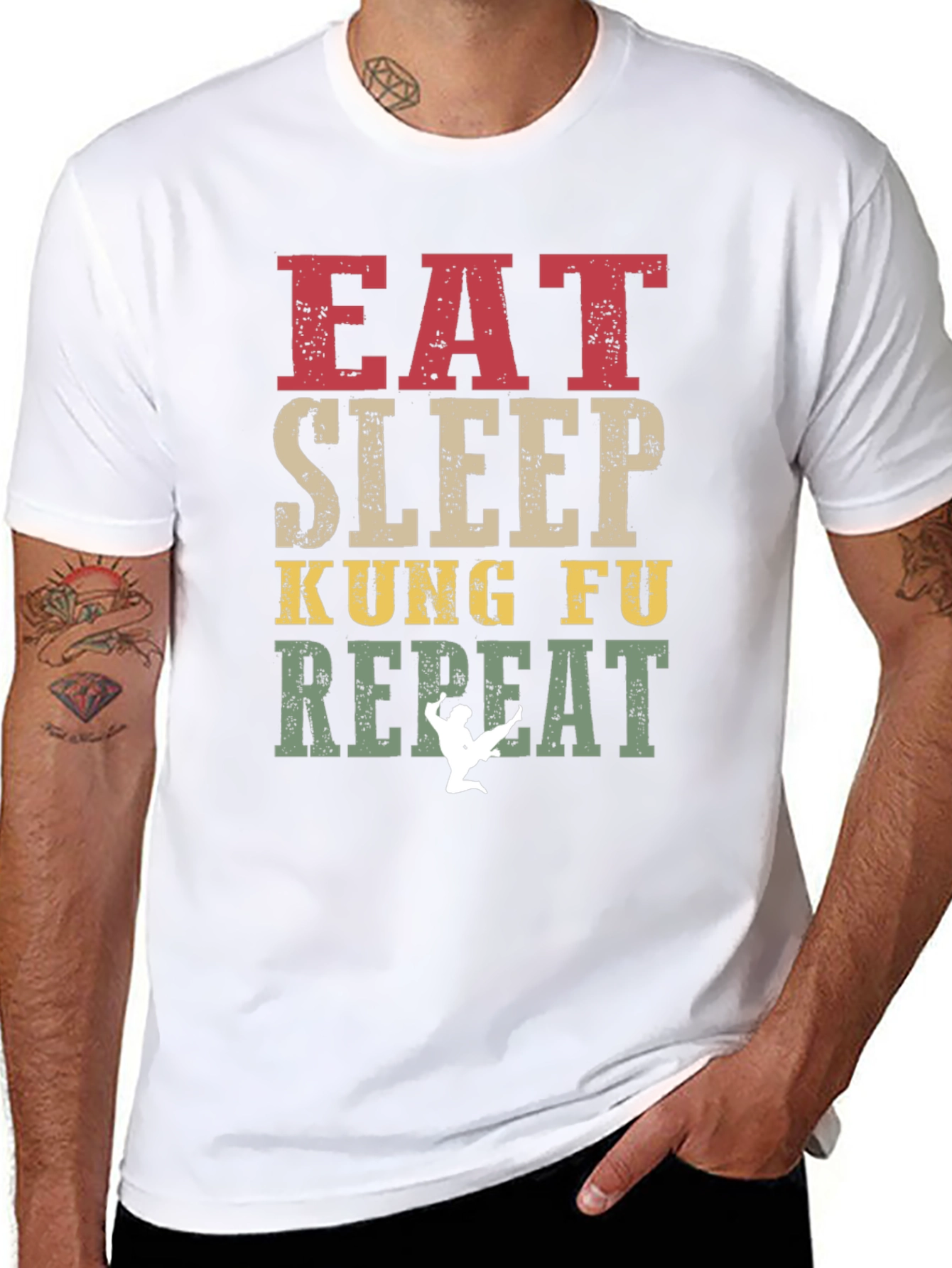 Eat Sleep Kung Fu Repeat Graphic Tee