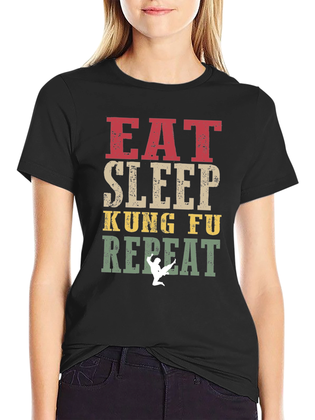 Eat Sleep Kung Fu Repeat Graphic Tee