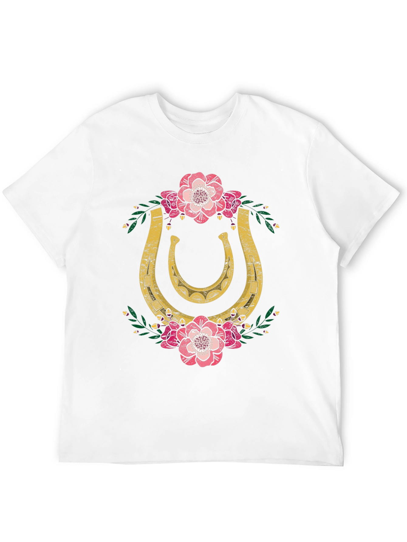 Lucky Horseshoe Floral Graphic Tee - Black