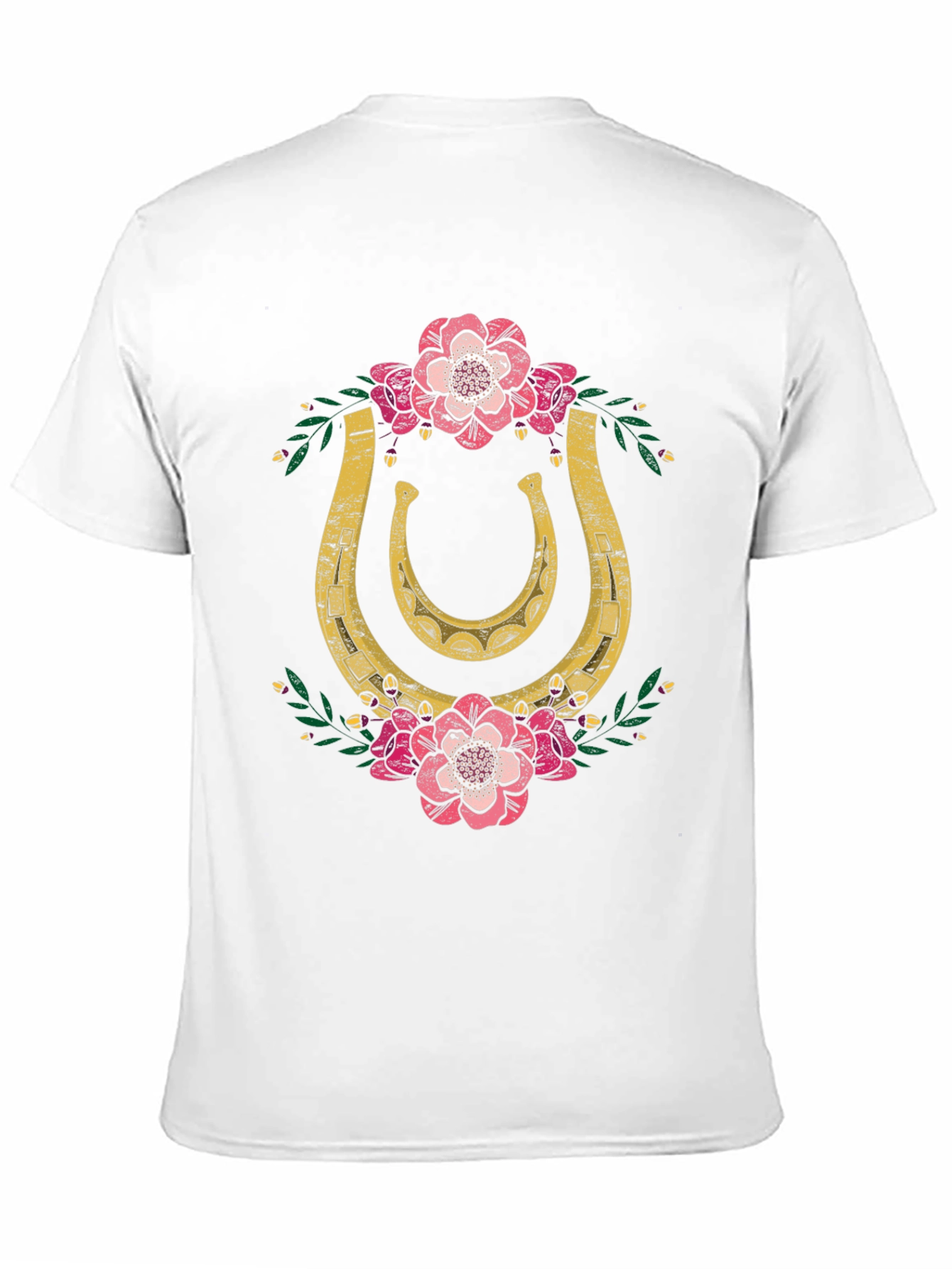 Lucky Horseshoe Floral Graphic Tee - Black