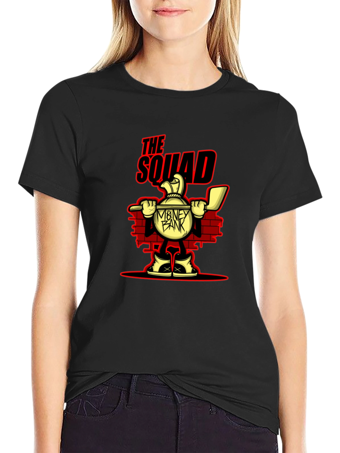 The Squad Money Bank Cartoon Graphic T-Shirt