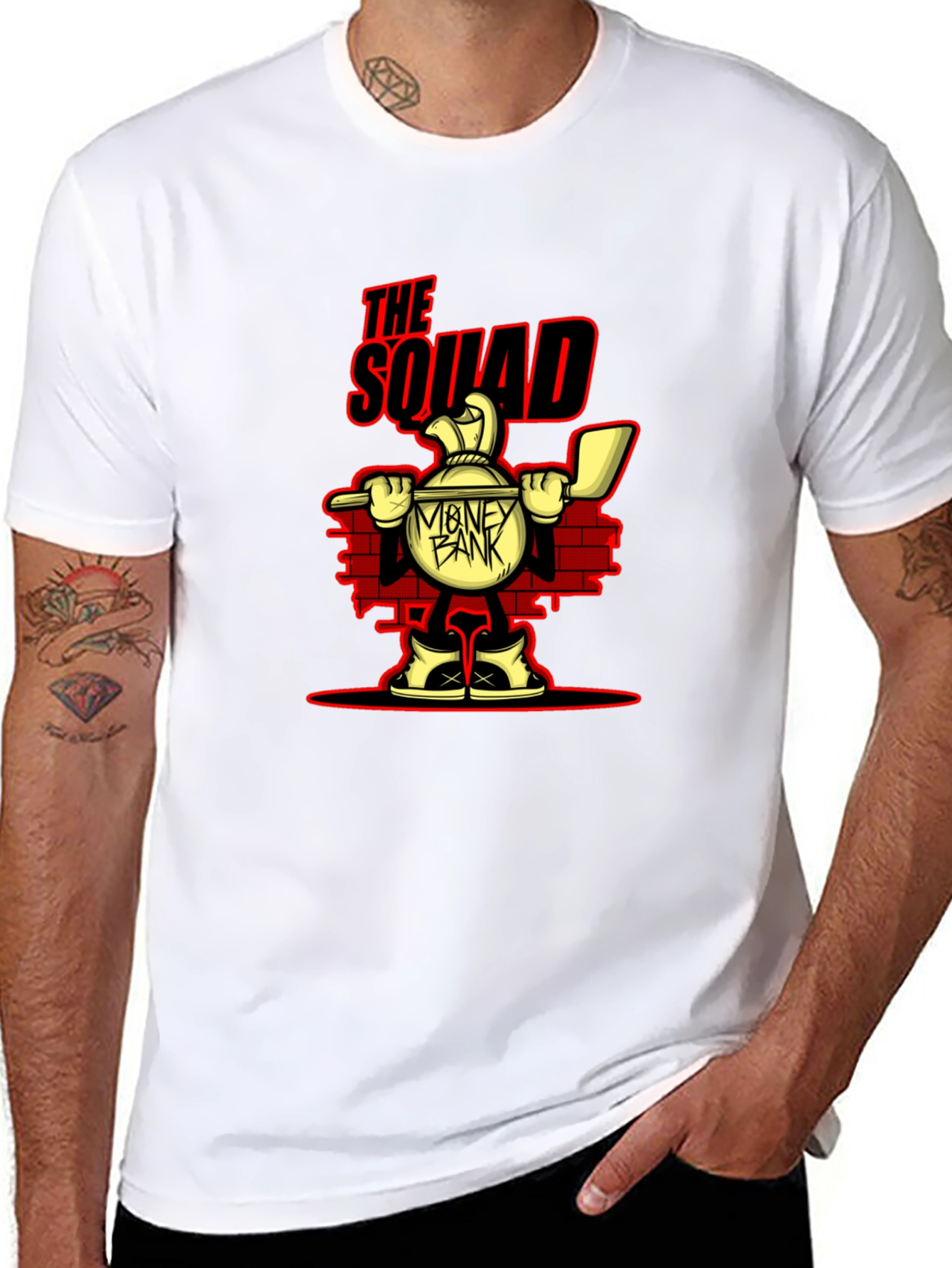 The Squad Money Bank Cartoon Graphic T-Shirt