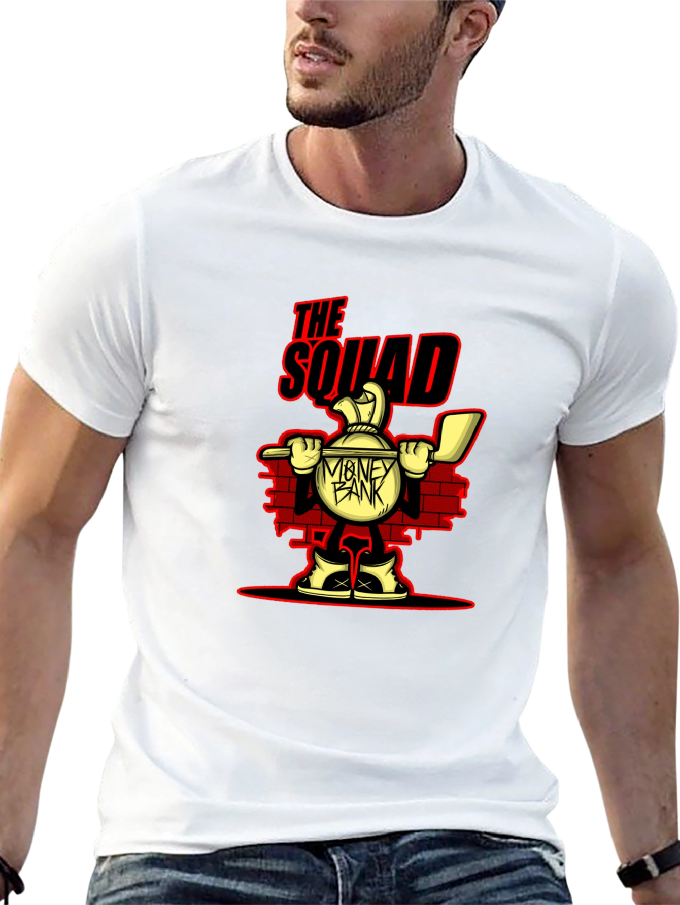 The Squad Money Bank Cartoon Graphic T-Shirt