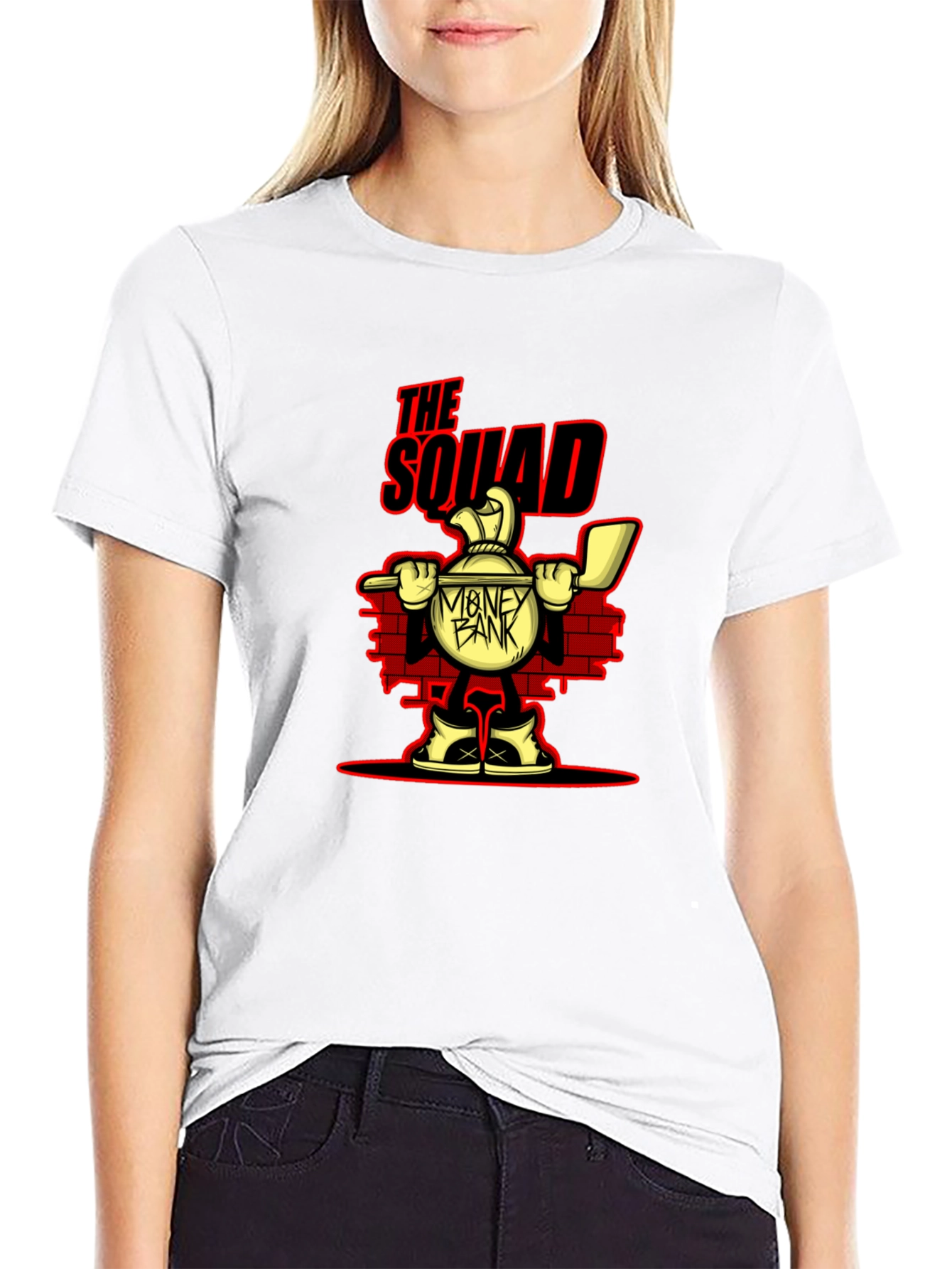 The Squad Money Bank Cartoon Graphic T-Shirt
